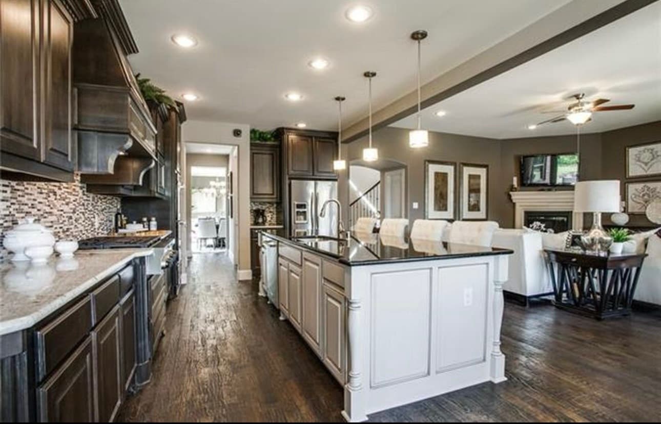 Before: traditional dark wood kitchen, Southlake
