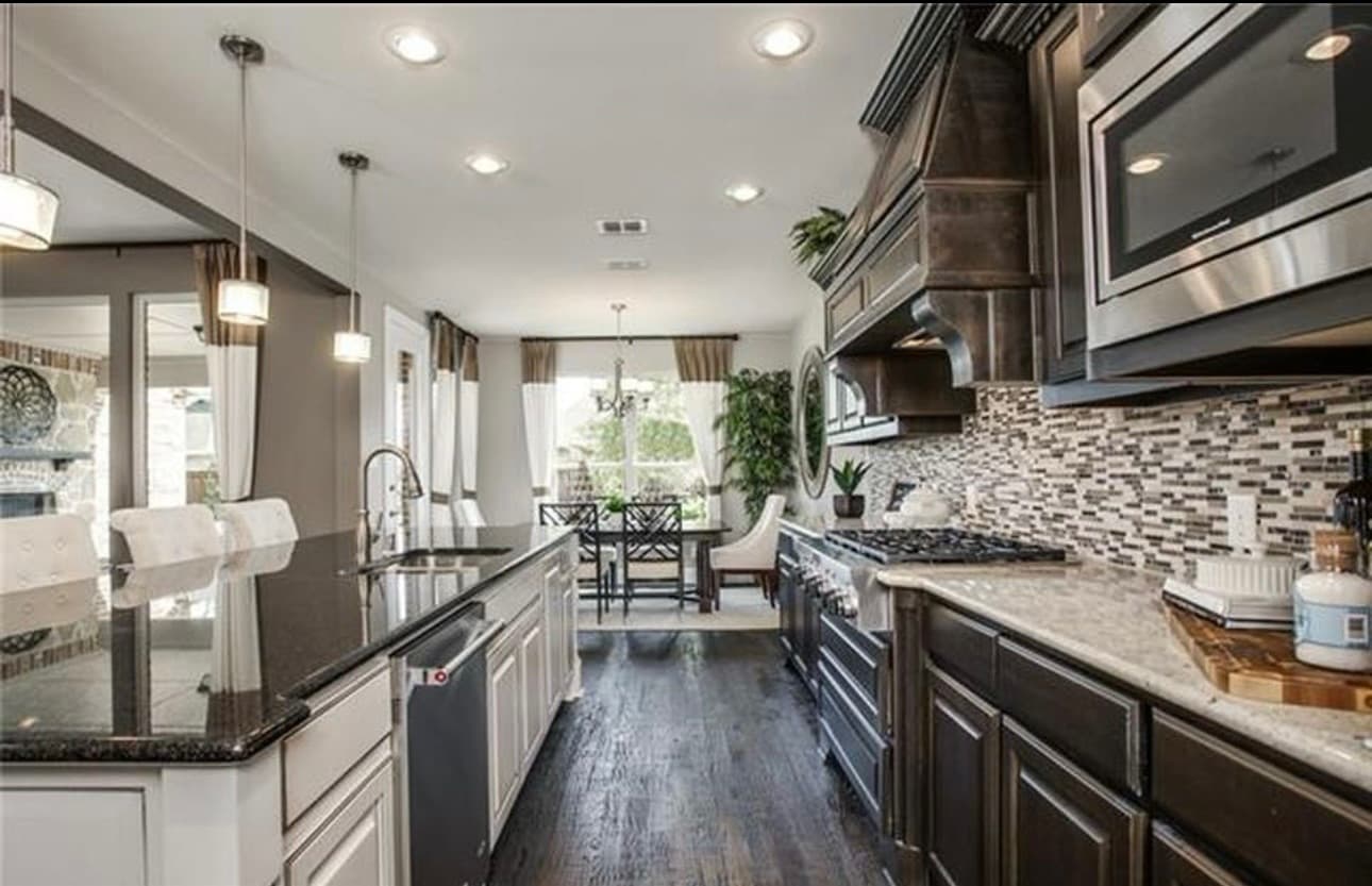 Before: dated galley kitchen with mosaic backsplash, Southlake